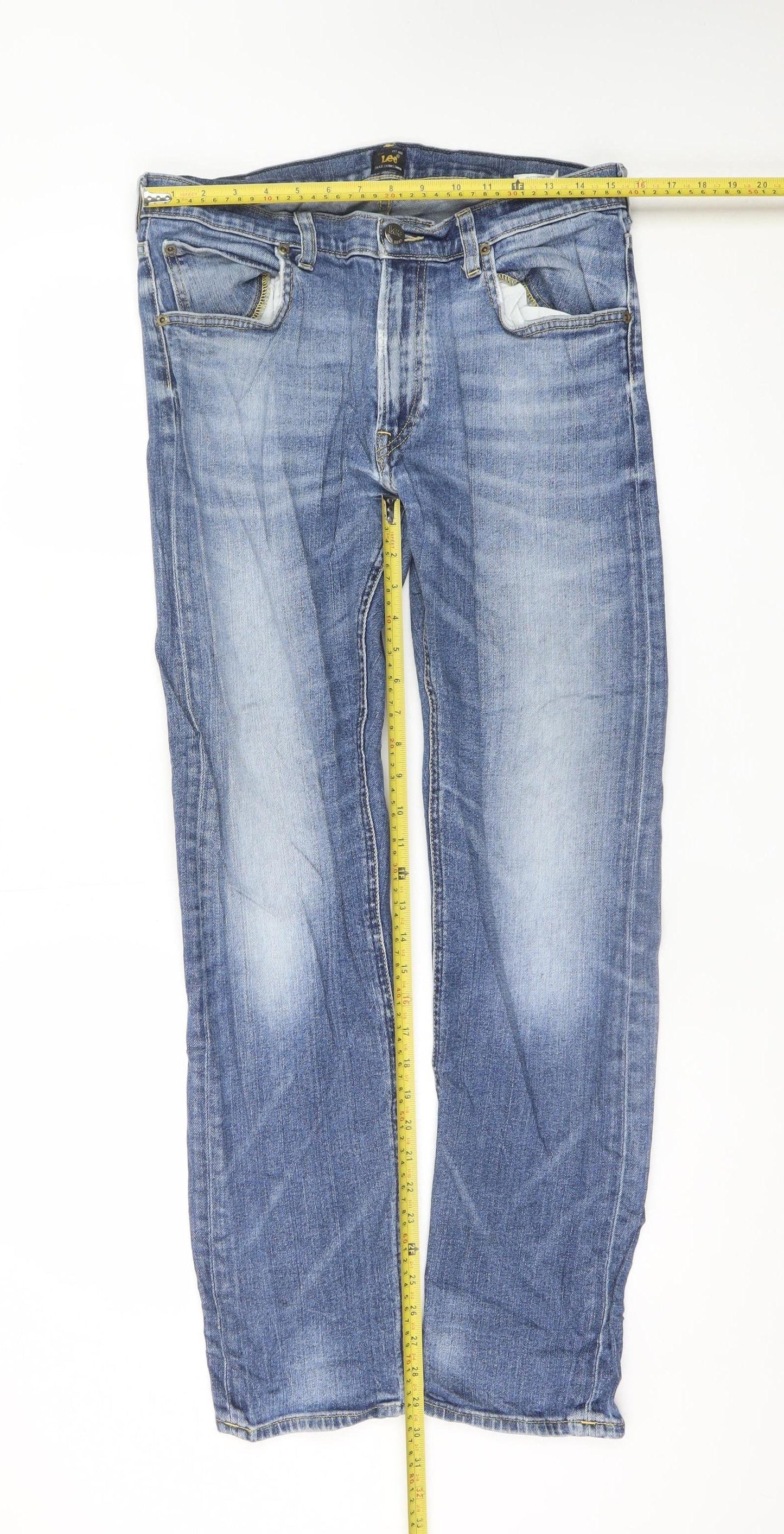 Lee Men's Blue Luke Straight Fit Denim Jeans W34 L32