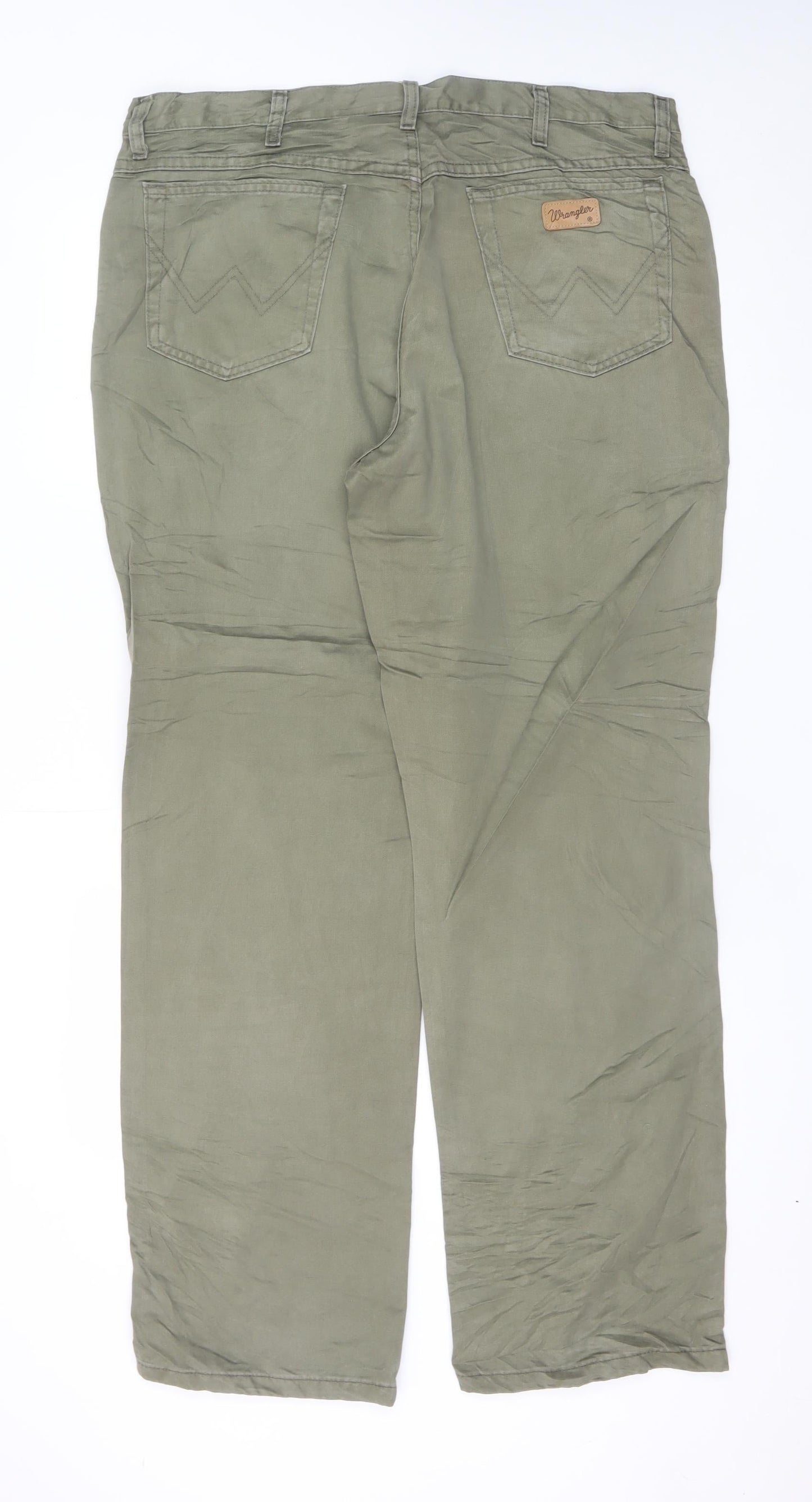 Wrangler Men's Green 38x32 Chino Cotton Straight Trousers