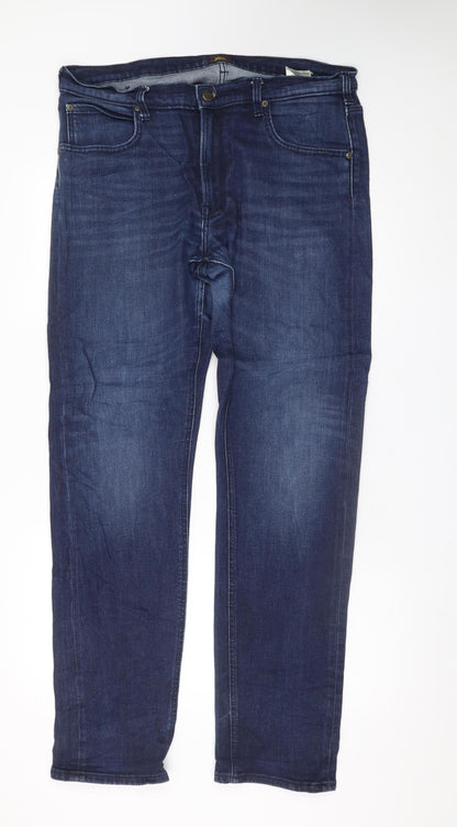 Lee Men's Blue Daren Zip Fly Straight Denim Jeans W36 L34