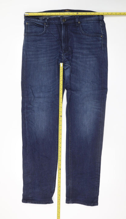 Lee Men's Blue Daren Zip Fly Straight Denim Jeans W36 L34