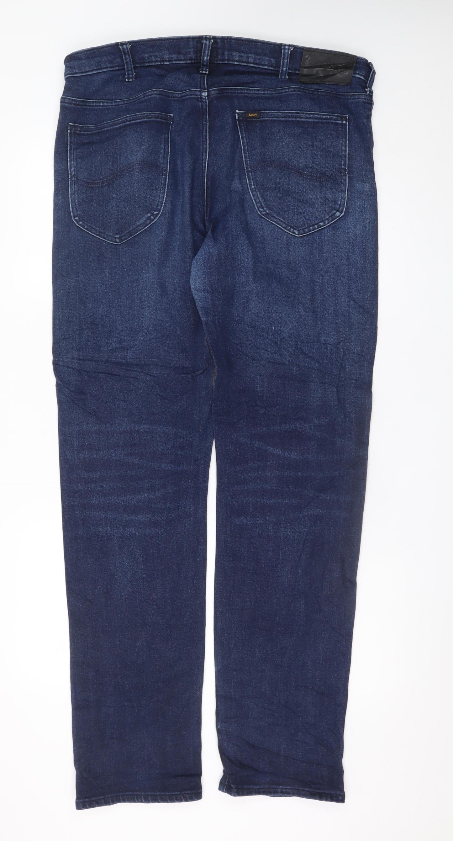 Lee Men's Blue Daren Zip Fly Straight Denim Jeans W36 L34