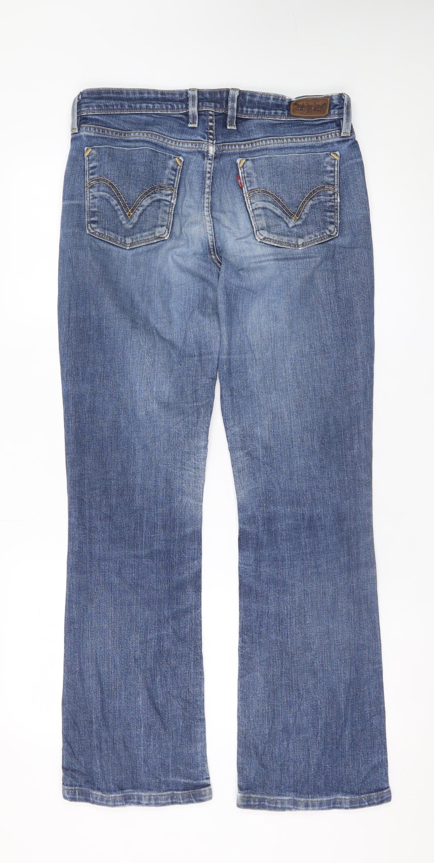 Levi's Women's Blue Bootcut Jeans Size 14 Regular Stretch Denim