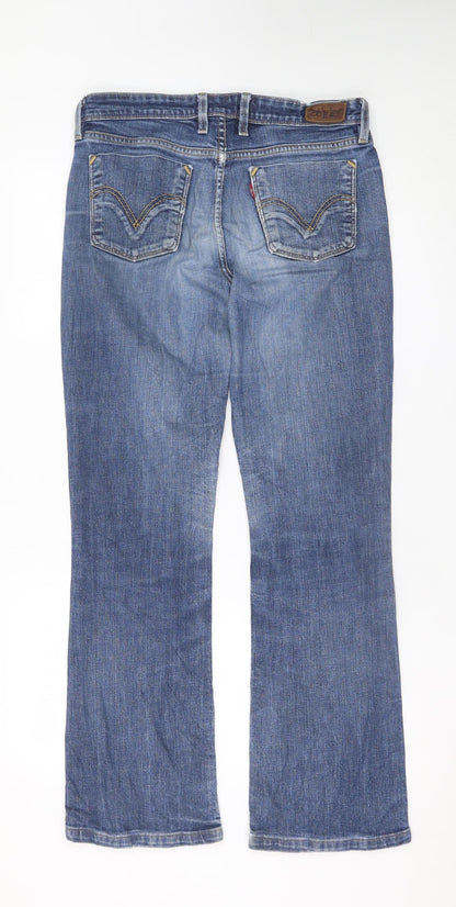 Levi's Women's Blue Bootcut Jeans Size 14 Regular Stretch Denim