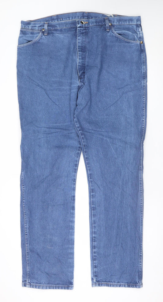 Wrangler Men's Blue 42x34 Straight Classic Denim Jeans