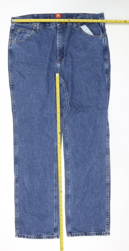 Wrangler Men's Blue Straight Leg Jeans 40x34 Regular Fit Denim