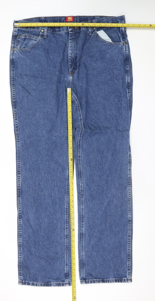 Wrangler Men's Blue Straight Leg Jeans 40x34 Regular Fit Denim