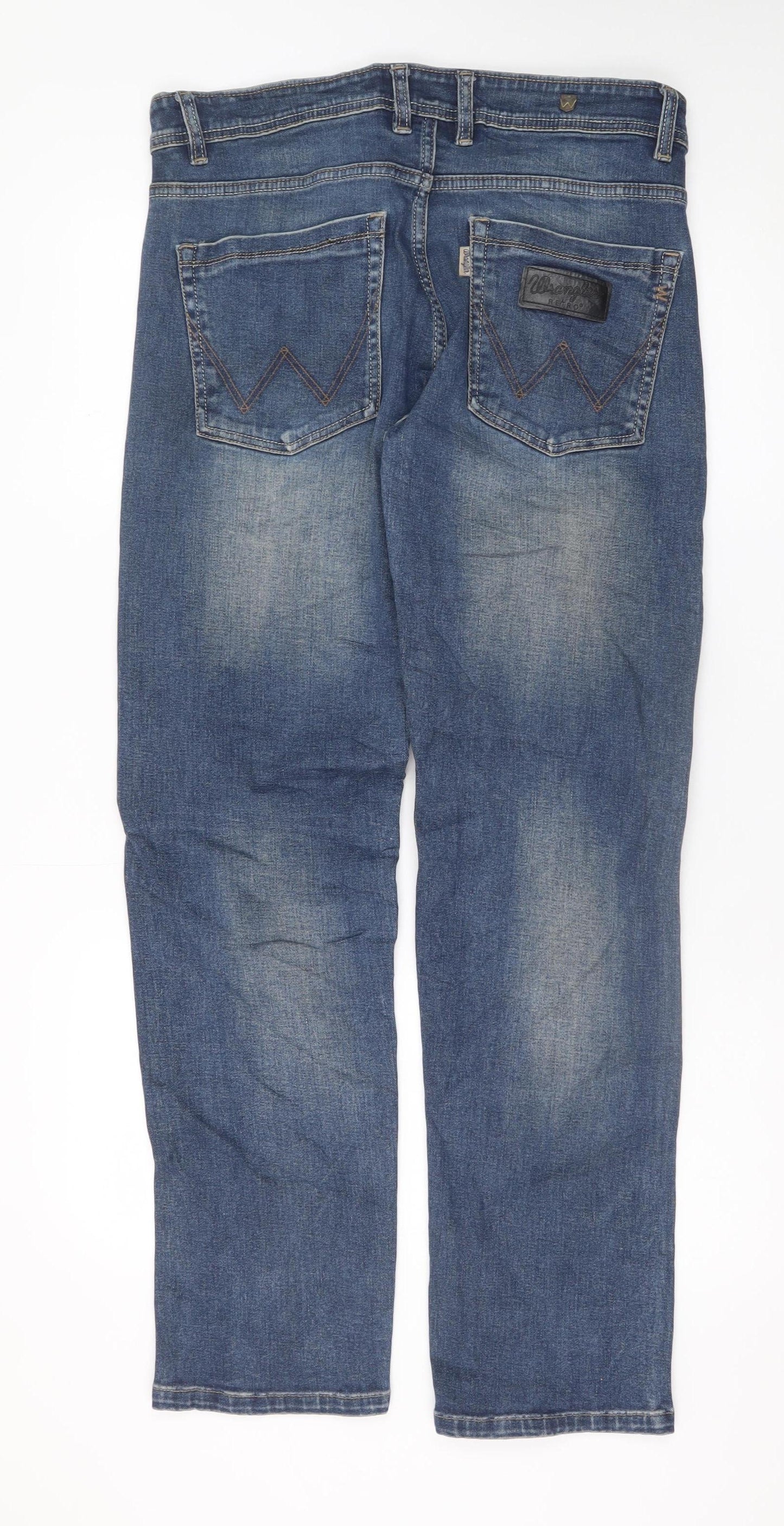 Wrangler Men's Blue Regular Fit Straight Leg Denim Jeans 34x34