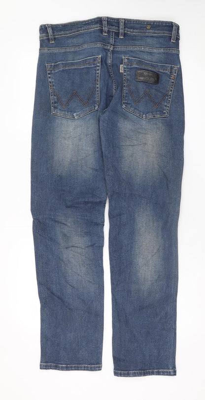 Wrangler Men's Blue Regular Fit Straight Leg Denim Jeans 34x34