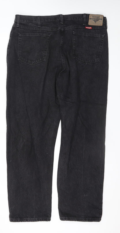 Wrangler Men's Black 40x30 Relaxed Fit Straight Leg Jeans