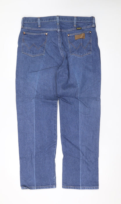 Wrangler Men's Blue Straight Denim Jeans 36x30 Classic Fit