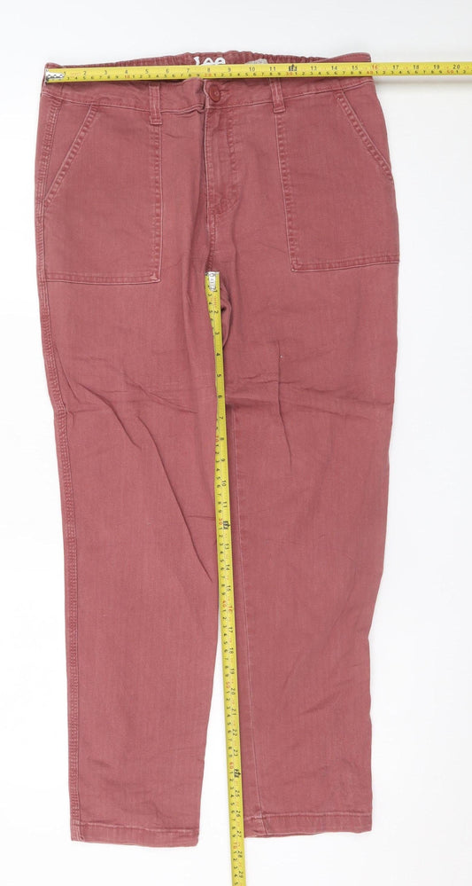 Lee Women’s Red Straight Leg Jeans Size 13 Slim Cotton Denim