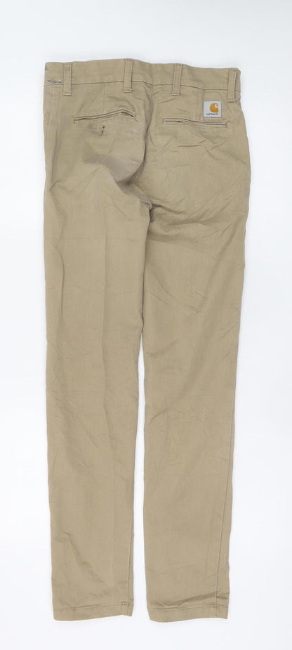 Carhartt WIP Men's Beige Chino Trousers 28x32 Slim Fit Cotton Blend