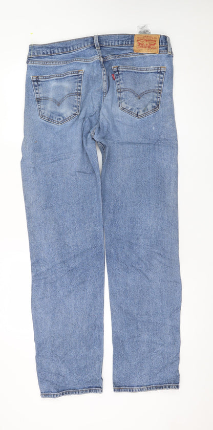 Levi's Men's Blue Straight Leg Denim Jeans W34 L32 Regular Fit