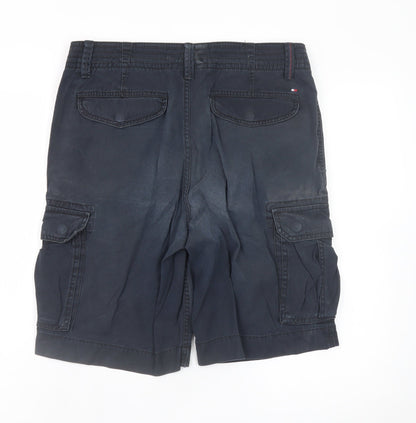 Tommy Hilfiger Men's Blue Cargo Shorts Size 32 Cotton Casual
