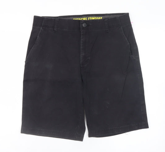 Lee Men's Black Chino Shorts Size 33 Regular Fit Stretch Cotton