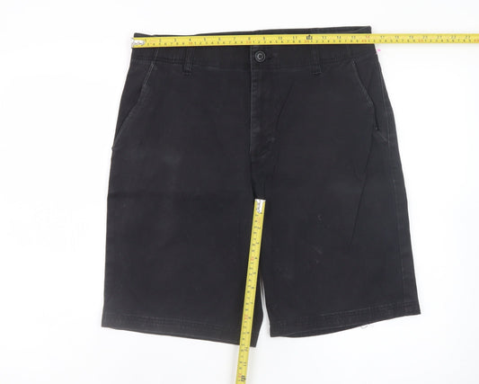 Lee Men's Black Chino Shorts Size 33 Regular Fit Stretch Cotton