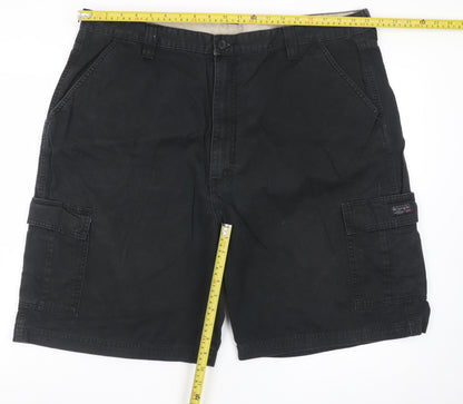 Wrangler Men Black Cargo Shorts Size XL 42in Cotton Workwear