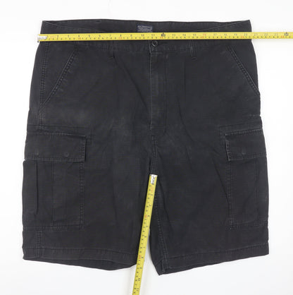 Marks and Spencer Men's Black Cargo Shorts W40 Cotton Casual