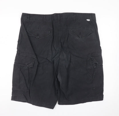 Marks and Spencer Men's Black Cargo Shorts W40 Cotton Casual