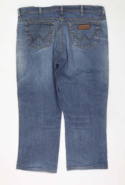 Wrangler Mens Blue 42x34 Texas Stretch Regular Straight Jeans