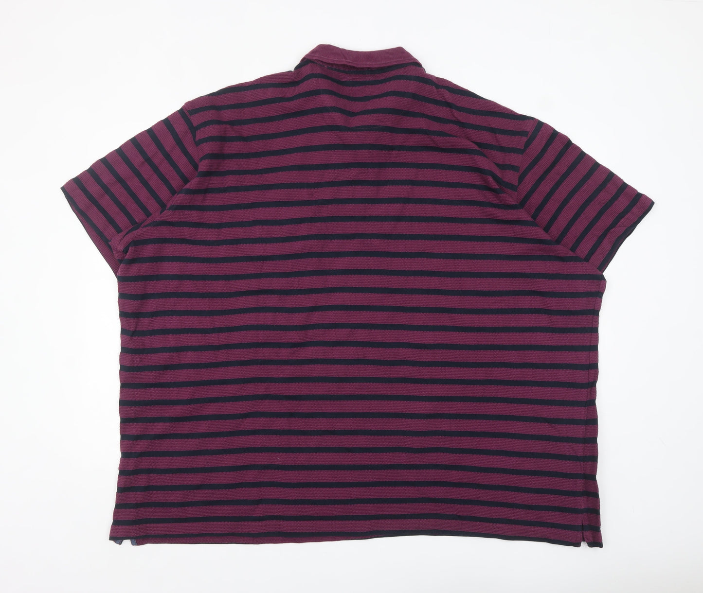 Cotton Traders Men’s Plum Striped Polo Shirt 5XL Regular Fit