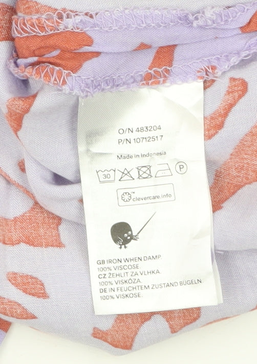 Monki Women’s Multicoloured Cropped Viscose Button-Up Shirt M