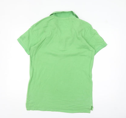 Jack Wills Men's Green Cotton Polo Shirt Size M Short Sleeve Preppy