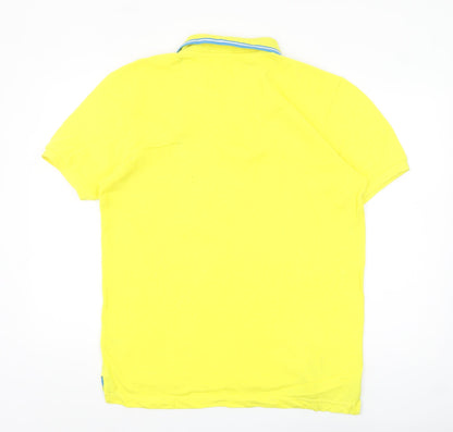 U.S. Polo Assn. Men's Yellow Cotton Short Sleeve Polo Shirt L