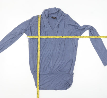 Phase Eight Women’s Blue Viscose Cowl Neck Long Sleeve Tunic Top M