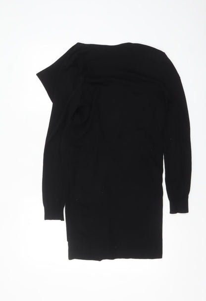 Marks and Spencer Women Black Small Open Knit Long Sleeve Cardigan