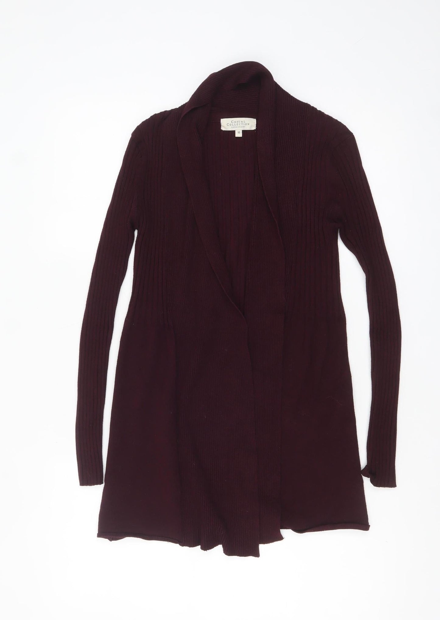 Debenhams Womens Purple Open Front Long Sleeve Cardigan Size 10