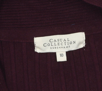 Debenhams Womens Purple Open Front Long Sleeve Cardigan Size 10