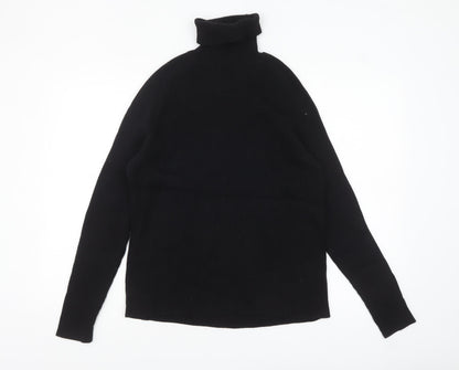H&M Women Black Roll Neck Slim Fit Cotton Jumper Size 12