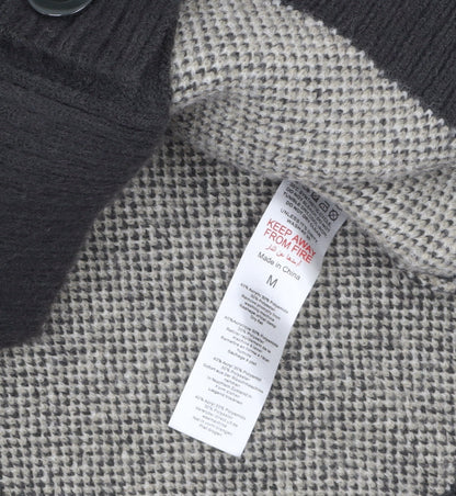 boohooMAN Men's Black Star Print Chunky Knit Cardigan M