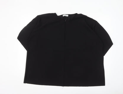 Gallery Women’s Black XL Basic Stretch Short Sleeve Blouse