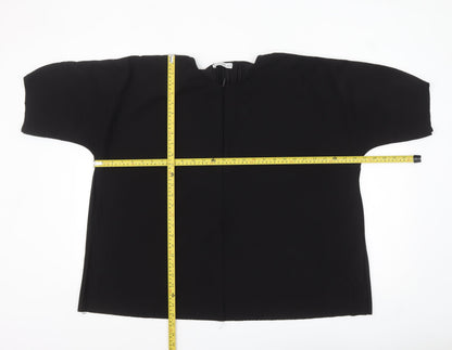 Gallery Women’s Black XL Basic Stretch Short Sleeve Blouse