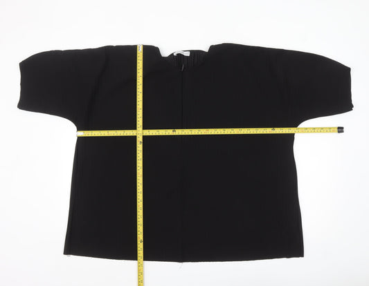 Gallery Women’s Black XL Basic Stretch Short Sleeve Blouse