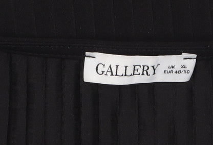 Gallery Women’s Black XL Basic Stretch Short Sleeve Blouse