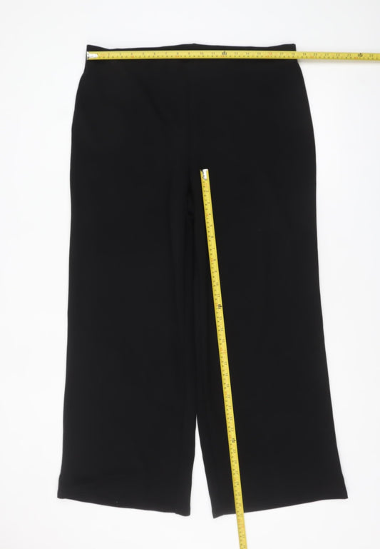 H&M Womens Black Wide-Leg Trousers XL Polyester Blend