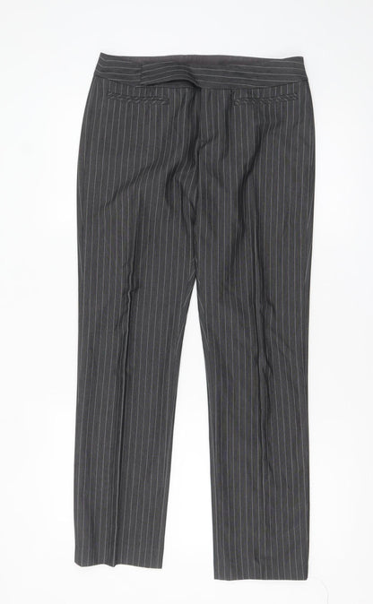 Mexx Women’s Grey Pinstripe Slim Fit Dress Trousers Size 10