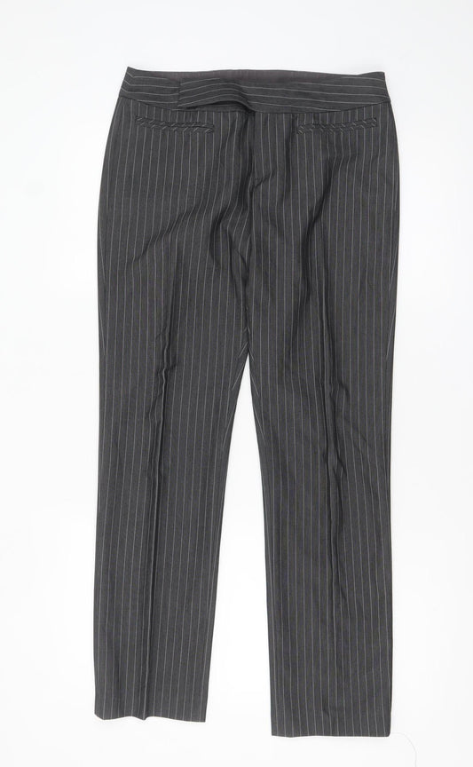 Mexx Women’s Grey Pinstripe Slim Fit Dress Trousers Size 10