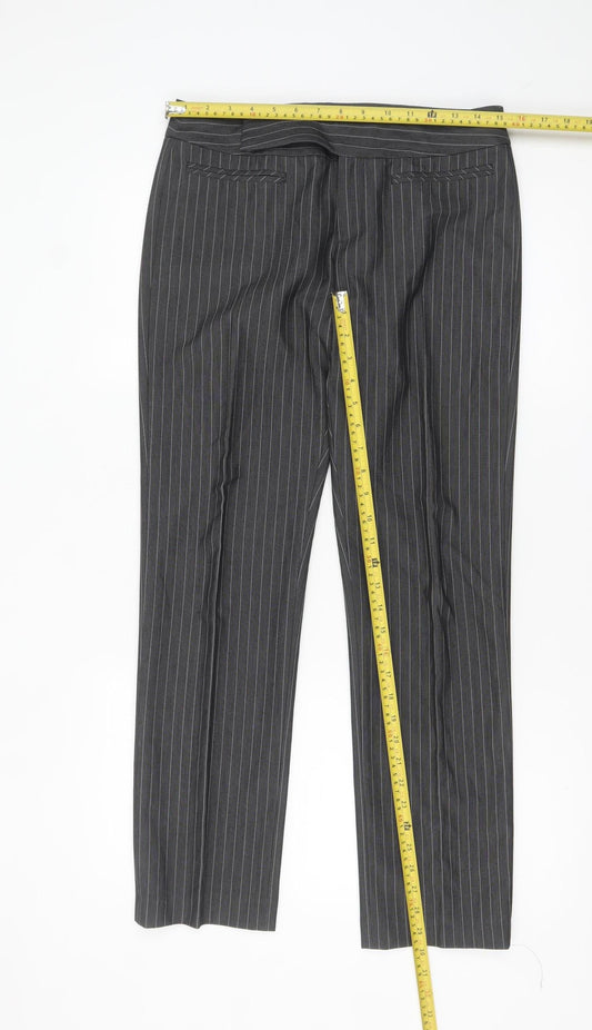 Mexx Women’s Grey Pinstripe Slim Fit Dress Trousers Size 10