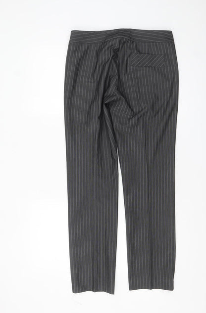 Mexx Women’s Grey Pinstripe Slim Fit Dress Trousers Size 10