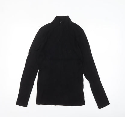 Karen Millen Women's Black High Neck Half Zip Knit Jumper L