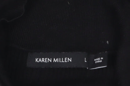 Karen Millen Women's Black High Neck Half Zip Knit Jumper L