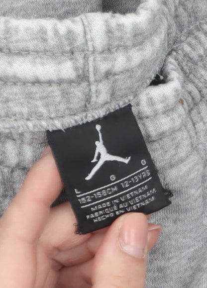 Nike Air Jordan Boys Grey Jogger Trousers 12-13 Years Elastic Waist