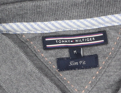 Tommy Hilfiger Women Grey Slim Fit Polo Shirt M Classic Casual