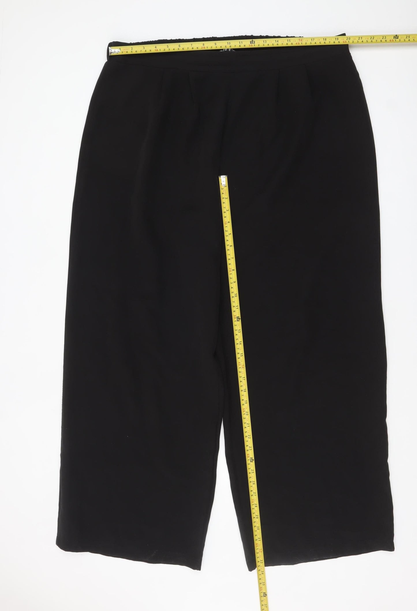 New Look Women’s Black Wide-Leg Cropped Trousers Size 20
