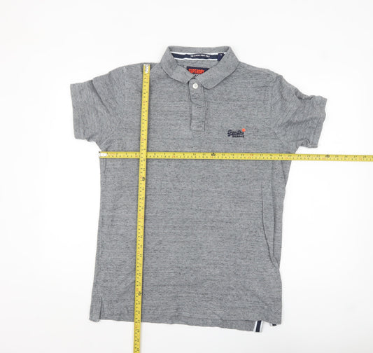 Superdry Men's Grey Classic Piqué Polo Shirt Size L