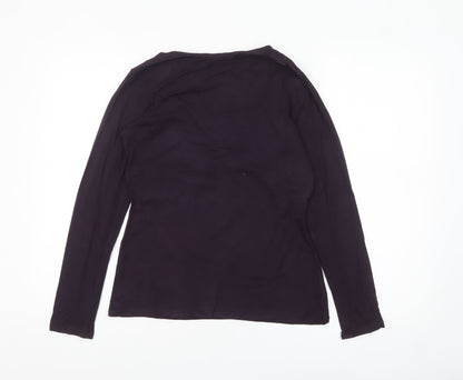 Boden Women’s Purple V-Neck Wrap Jersey Long Sleeve Blouse Size 12